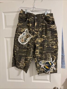 Blue Velvet Camo shorts Brand New